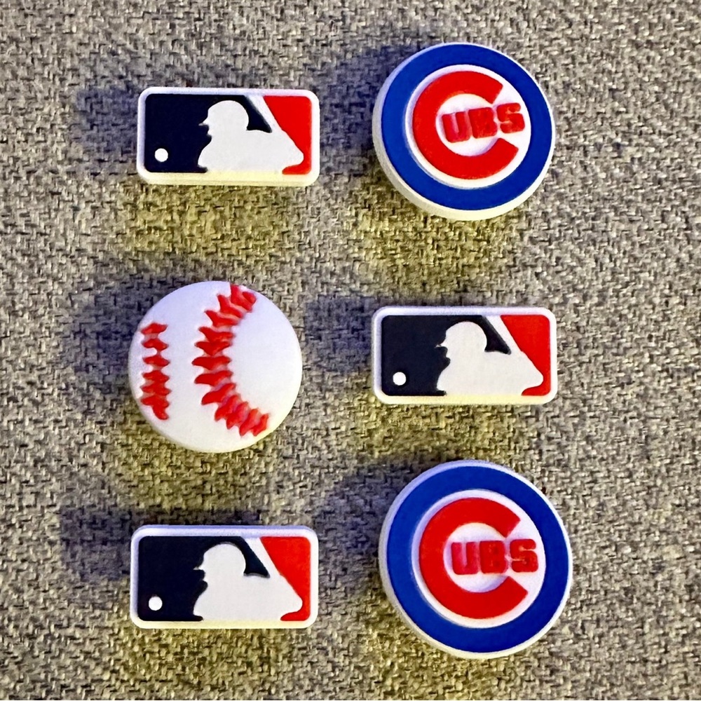 Set of 6 Chicago Cubs Shoe Charms Jibbitz for Crocs